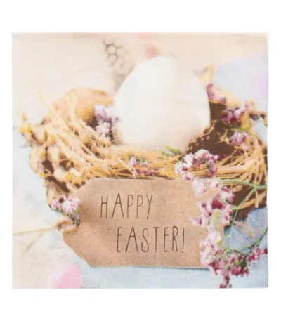 Product foto van Servetten 3-laags wit Easter Nest 20 stuks 33x33cm