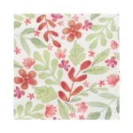 Product foto van Servetten 3-laags wit set van 20 Leaves and Flowers 33x33cm