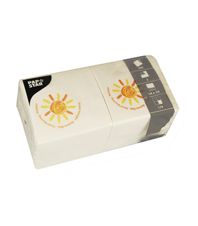 Product foto van Servetten 3-laags wit set van 200 24x24cm Good Morning