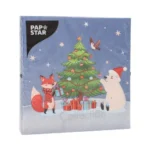 Product foto van Servetten 3‑laags 1/4 vouw 33 cm x 33 cm set van 20 Christmas Party