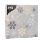 Product foto van Servetten 3‑laags 33 cm x 33 cm Snowflakes set van 20