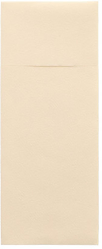 Product foto van Servetten airlaid 40 cm x 33 cm creme set van 100 met bestekvouw