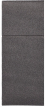 Product foto van Servetten airlaid antraciet 100st met bestekzakjes Premium 40x48cm