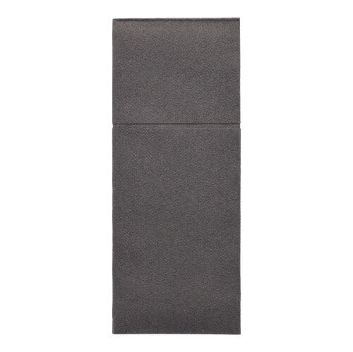 Product foto van Servetten airlaid antraciet 100st met bestekzakjes Premium 40x48cm