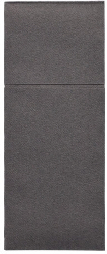 Product foto van Servetten airlaid antraciet 100st met bestekzakjes Premium 40x48cm