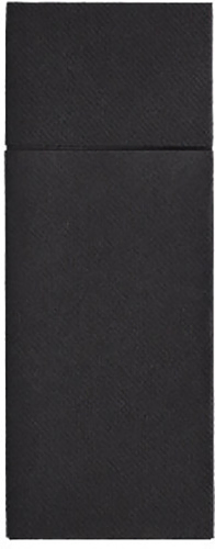 Product foto van Servetten airlaid zwart met bestekzakjes set van 480 40x33cm