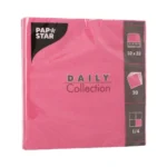 Product foto van Servetten fuchsia 32x32 cm 1/4 vouw set van 20 DAILY Collection
