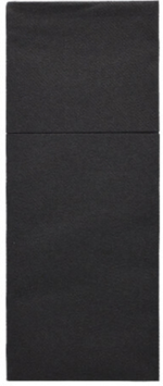 Product foto van Servetten met bestekzakjes airlaid zwart 40 cm x 48 cm set van 100 Premium met bestekvouw