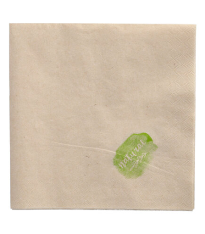 Product foto van Servetten natuur 2‑laags 1/4 vouw 33 cm × 33 cm set van 250 ongebleekt