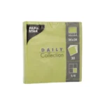 Product foto van Servetten olijfgroen 1/4 vouw 24 cm x 24 cm set van 20 DAILY Collection
