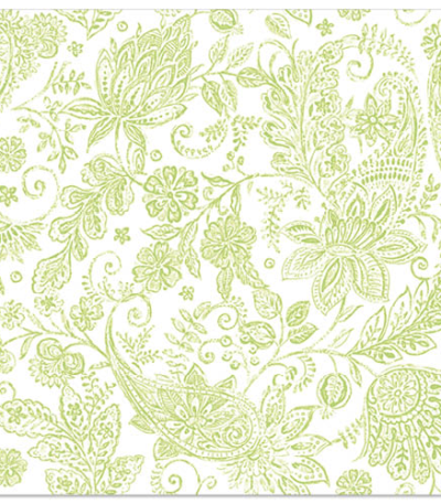 Product foto van Servetten papier 1/4 vouw lime set van 50 40cm x 40cm Royal Collection Paisley