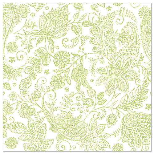 Servetten papier 1/4 vouw lime set van 50 40cm x 40cm Royal Collection Paisley Product foto van Servetten papier 1/4 vouw lime set van 50 40cm x 40cm Royal Collection Paisley