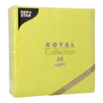 Product foto van Servetten papier 1/4 vouw lime set van 50 40x40cm Royal Collection Casali