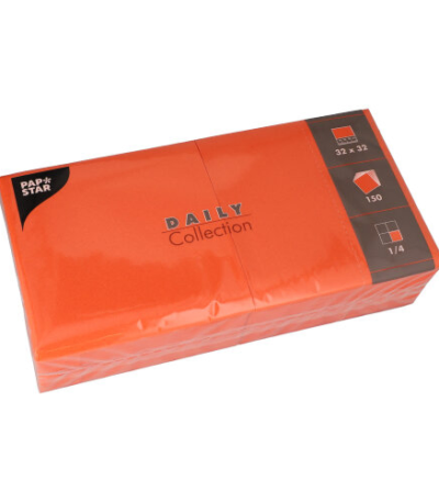 Product foto van Servetten papier 1/4 vouw nectarine set van 150 DAILY Collection