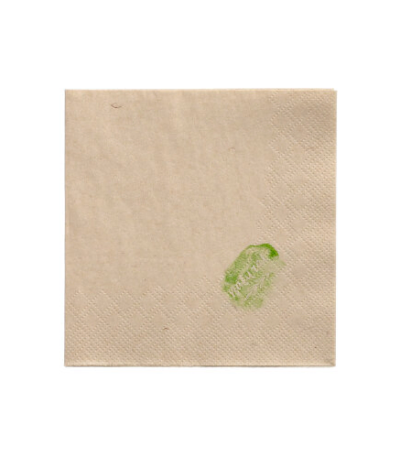 Product foto van Servetten papier 2-laags ongebleekt set van 250 24x24cm