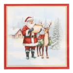 Product foto van Servetten papier 3-laags 1/4 vouw 40x40 cm set van 20 Dear Santa