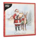 Product foto van Servetten papier 3-laags 1/4 vouw 40x40 cm set van 20 Dear Santa