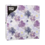 Product foto van Servetten papier 3-laags 1/4 vouw wit set van 20 33x33cm Aquarell Flowers