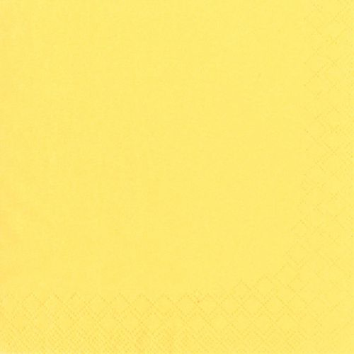 Product foto van Servetten papier 3-laags geel set van 250 33x33cm 1/4 vouw