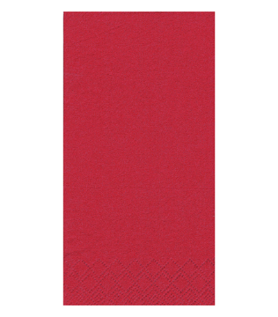 Product foto van Servetten papier 3-laags rood set van 250 33x33cm 1/8 vouw