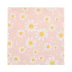 Product foto van Servetten papier 3-laags wit set van 20 Daisies 33x33cm