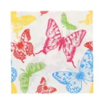 Product foto van Servetten papier 3‑laags 1/4 vouw 33 cm set van 20 Delicate Butterflies