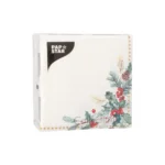 Product foto van Servetten papier 3‑laags 25x25 cm Mistletoe and Pinecone set van 50
