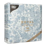 Product foto van Servetten papier blauw Paisley set van 50 40cmx40cm 1/4 vouw ROYAL Collection