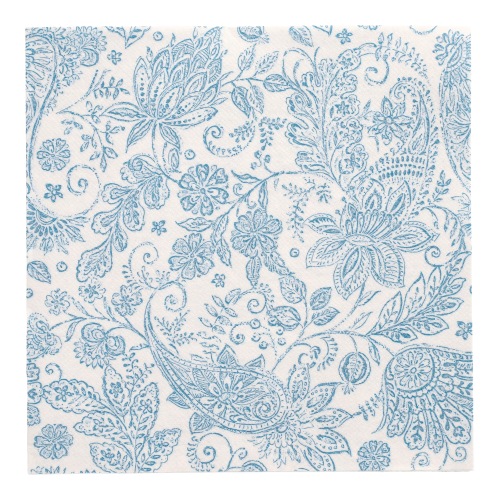 Servetten papier blauw Paisley set van 50 40cmx40cm 1/4 vouw ROYAL Collection Product foto van Servetten papier blauw Paisley set van 50 40cmx40cm 1/4 vouw ROYAL Collection