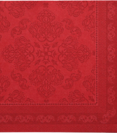 Product foto van Servetten papier bordeaux 40cmx40cm set van 50 Royal Collection Arabesque