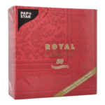 Product foto van Servetten papier bordeaux set van 50 40x40cm 1/4 vouw Royal Collection Ornaments