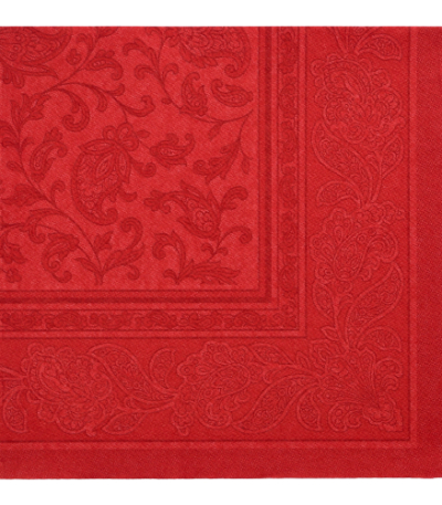 Product foto van Servetten papier bordeaux set van 50 40x40cm 1/4 vouw Royal Collection Ornaments