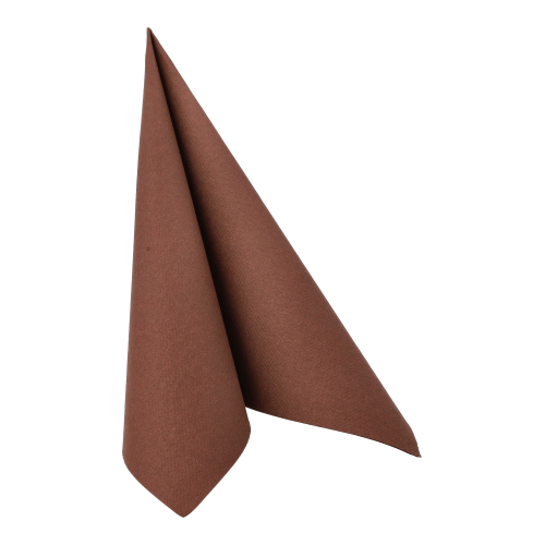 Servetten papier bruin 1/4 vouw set van 50 40cm x 40cm ROYAL Collection Product foto van Servetten papier bruin 1/4 vouw set van 50 40cm x 40cm ROYAL Collection
