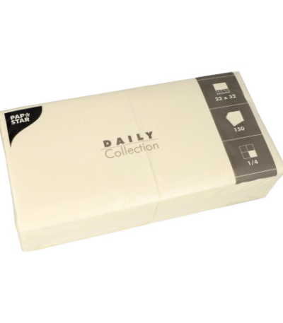 Product foto van Servetten papier champagne set van 150 32cm DAILY Collection