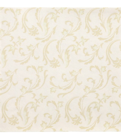 Product foto van Servetten papier champagne set van 50 40x40cm 1/4 vouw Damascato Royal Collection