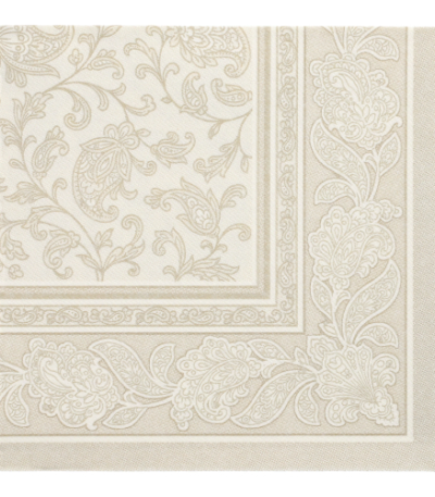 Product foto van Servetten papier champagne set van 50 40x40cm 1/4 vouw Royal Collection Ornaments