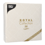 Product foto van Servetten papier champagne set van 50 40x40cm Royal Collection Elegance