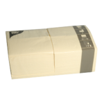 Product foto van Servetten papier creme 3-laags set van 250 33x33cm
