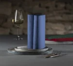 Product foto van Servetten papier donkerblauw Arabesque set van 50 40x40cm 1/4 vouw Royal Collection