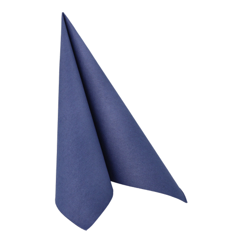 Product foto van Servetten papier donkerblauw set van 50 40cm x 40cm Royal Collection 1/4 vouw