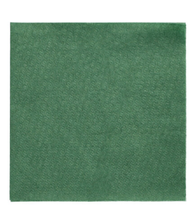 Product foto van Servetten papier donkergroen 1/4 vouw set van 100 33cm x 33cm