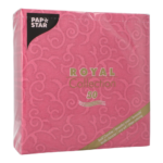 Product foto van Servetten papier fuchsia 1/4 vouw set van 50 40x40cm Royal Collection Casali