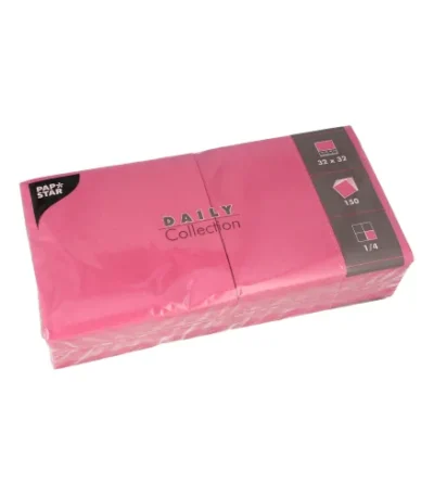 Product foto van Servetten papier fuchsia set van 150 32x32cm DAILY Collection