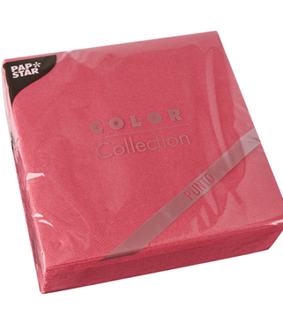 Product foto van Servetten papier fuchsia set van 30 38x38cm 2-laags micro reliëf PUNTO
