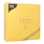 Product foto van Servetten papier geel set van 50 40cm x 40cm 1/4 vouw ROYAL Collection