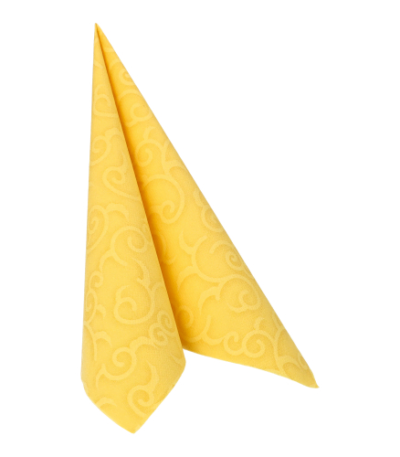 Product foto van Servetten papier geel set van 50 40x40cm 1/4 vouw Royal Collection Casali