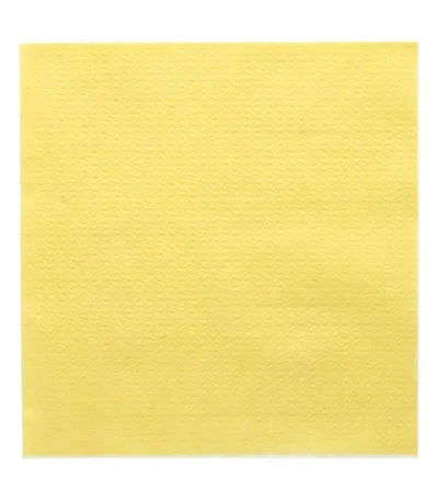 Product foto van Servetten papier geel set van 500 1/4 vouw 33x33cm