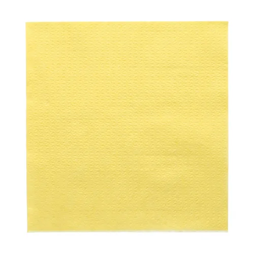 Product foto van Servetten papier geel set van 500 1/4 vouw 33x33cm