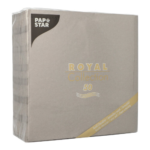 Product foto van Servetten papier grijs set van 50 40x40cm Royal Collection 1/4 vouw