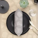 Product foto van Servetten papier grijs set van 50 40x40cm Royal Collection 1/4 vouw Bubbles